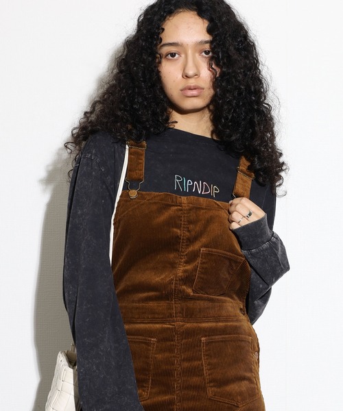 YOUNG&OLSEN The DRYGOODS STORE(ヤングアンドオルセン)の「YOUNG & OLSEN/ヤングアンドオルセン ORGANIC CORD SIMPLE SALOPETTE オーバーオール コーデュロイ パンツ 足長効果(サロペット/オーバーオール・レディース・ブラック/キャメル・1)」の20枚目の写真