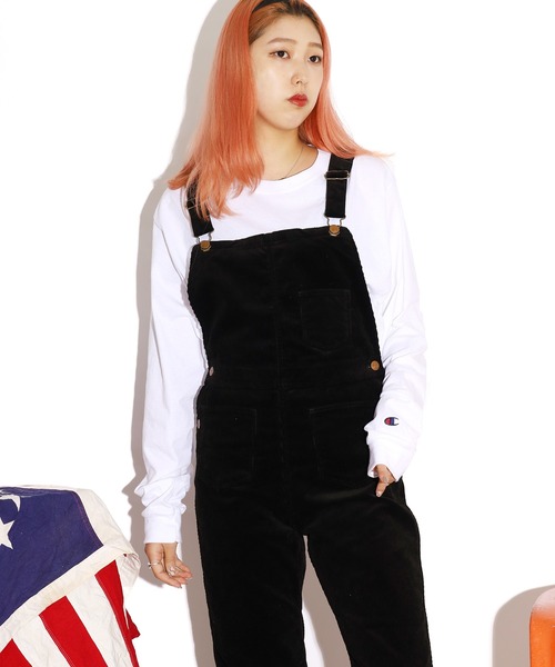 YOUNG&OLSEN The DRYGOODS STORE(ヤングアンドオルセン)の「YOUNG & OLSEN/ヤングアンドオルセン ORGANIC CORD SIMPLE SALOPETTE オーバーオール コーデュロイ パンツ 足長効果(サロペット/オーバーオール・レディース・ブラック/キャメル・1)」の18枚目の写真