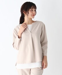 SHOO・LA・RUE | 【S-3L/2点セット】ストレッチ入りダブルクロスレイヤードセット(その他トップス)