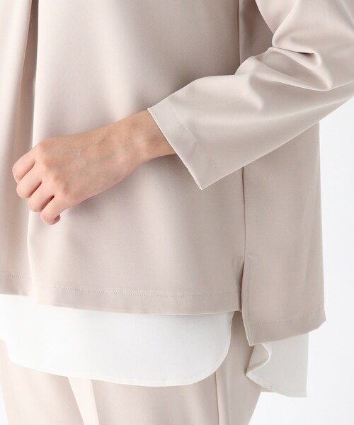 SHOO・LA・RUE(シューラルー)の「◆【S-3L/2点セット】ストレッチ入りダブルクロスレイヤードセット(その他トップス・レディース・ブラック系1/グリーン系2/ベージュ系その他5・01/02/03/04/05)」の8枚目の写真