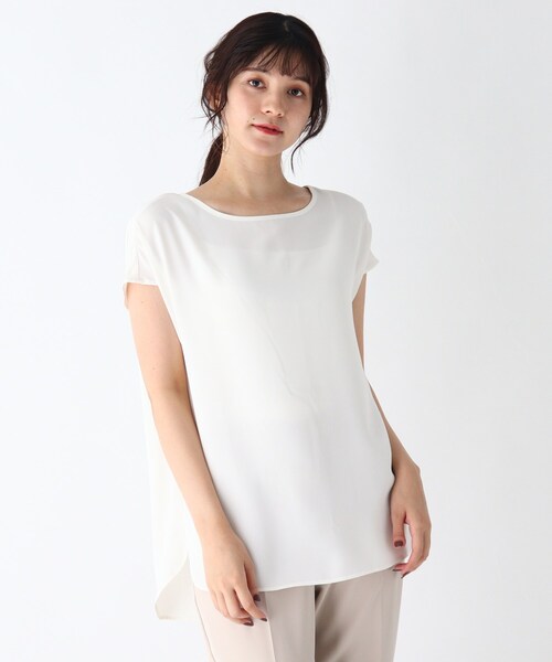 SHOO・LA・RUE(シューラルー)の「◆【S-3L/2点セット】ストレッチ入りダブルクロスレイヤードセット(その他トップス・レディース・ブラック系1/グリーン系2/ベージュ系その他5・01/02/03/04/05)」の4枚目の写真