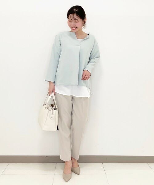 SHOO・LA・RUE(シューラルー)の「◆【S-3L/2点セット】ストレッチ入りダブルクロスレイヤードセット(その他トップス・レディース・ブラック系1/グリーン系2/ベージュ系その他5・01/02/03/04/05)」の12枚目の写真