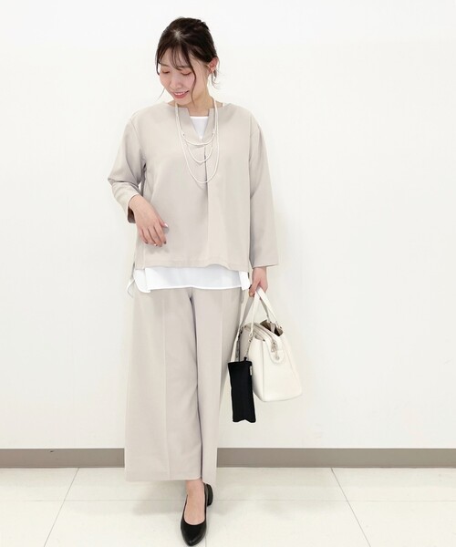 SHOO・LA・RUE(シューラルー)の「◆【S-3L/2点セット】ストレッチ入りダブルクロスレイヤードセット(その他トップス・レディース・ブラック系1/グリーン系2/ベージュ系その他5・01/02/03/04/05)」の22枚目の写真