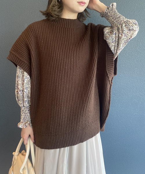 AS KNOW AS PINKY(アズノゥアズピンキー)の「ふわもち贅沢カラーベスト(ベスト・レディース・ブラウン/グリーン/ホワイト/ブラック・FREE)」の3枚目の写真