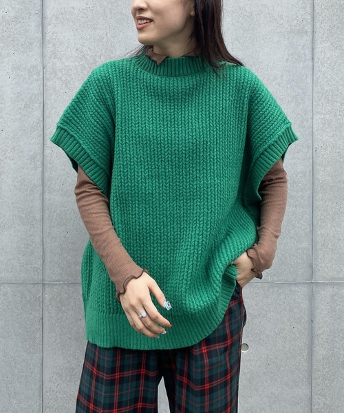 AS KNOW AS PINKY(アズノゥアズピンキー)の「ふわもち贅沢カラーベスト(ベスト・レディース・ブラウン/グリーン/ホワイト/ブラック・FREE)」の4枚目の写真