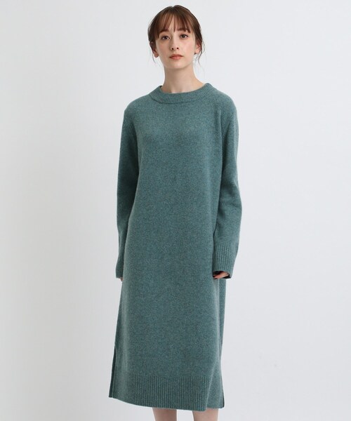 INDIVI（インディヴィ）の「◇【洗える】ウール混ニットワンピース