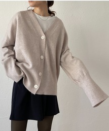 flare sleeve mohair touch over size knit cardigan / フレアスリーブモヘアタッチオーバーサイズカーディガン