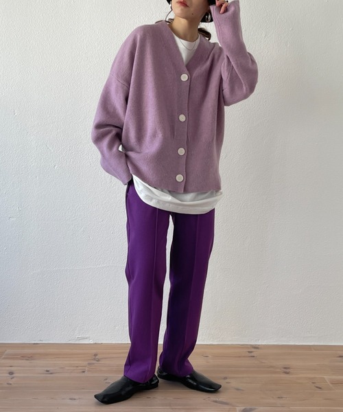 wee9s(ウィークス)の「flare sleeve mohair touch over size knit cardigan / フレアスリーブモヘアタッチオーバーサイズカーディガン(カーディガン/ボレロ・レディース・アイボリー/ベージュ/ピンク/チャコール・FREE)」の20枚目の写真