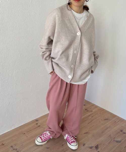 wee9s(ウィークス)の「flare sleeve mohair touch over size knit cardigan / フレアスリーブモヘアタッチオーバーサイズカーディガン(カーディガン/ボレロ・レディース・アイボリー/ベージュ/ピンク/チャコール・FREE)」の13枚目の写真