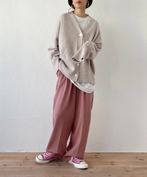 wee9s(ウィークス)の「flare sleeve mohair touch over size knit cardigan / フレアスリーブモヘアタッチオーバーサイズカーディガン(カーディガン/ボレロ・レディース・アイボリー/ベージュ/ピンク/チャコール・FREE)」の10枚目の写真