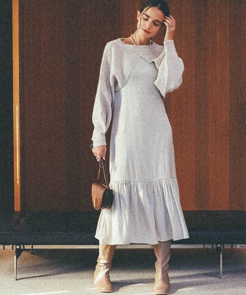 Cheek(チーク)の「前後2WAY短丈プルオーバー(ニット/セーター・レディース・チャコールグレー/モカ/オートミール・MEDIUM)」の8枚目の写真