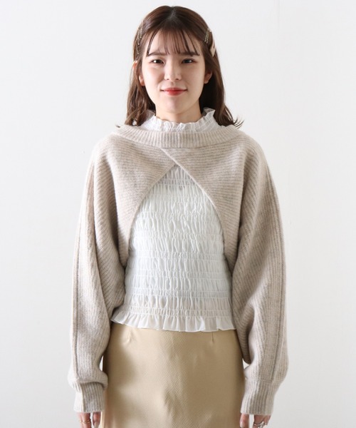 Cheek(チーク)の「前後2WAY短丈プルオーバー(ニット/セーター・レディース・チャコールグレー/モカ/オートミール・MEDIUM)」の18枚目の写真