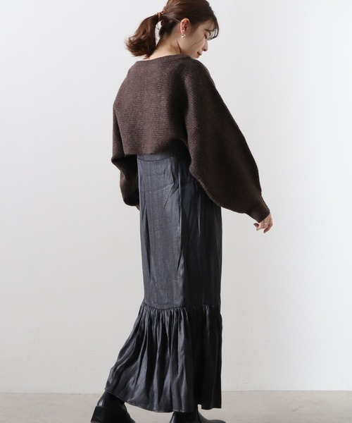 Cheek(チーク)の「前後2WAY短丈プルオーバー(ニット/セーター・レディース・チャコールグレー/モカ/オートミール・MEDIUM)」の5枚目の写真