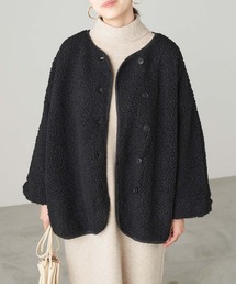 Chaco closet | プードルボアパイピングノーカラーショートコート(ノーカラーコート)