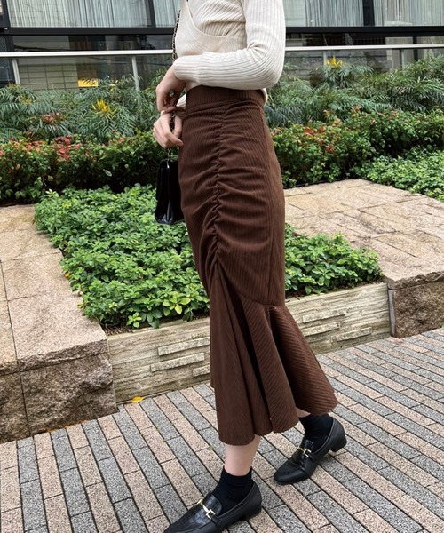 SPIGA（スピーガ）の「ギャザーマーメイドスカート（スカート・レディース・ブラック/ブラウン・SMALL/MEDIUM）」の11枚目の写真