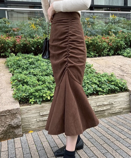 SPIGA（スピーガ）の「ギャザーマーメイドスカート（スカート・レディース・ブラック/ブラウン・SMALL/MEDIUM）」の5枚目の写真