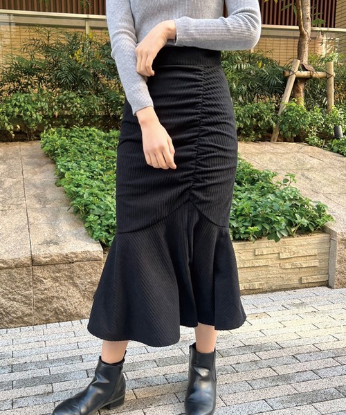 SPIGA（スピーガ）の「ギャザーマーメイドスカート（スカート・レディース・ブラック/ブラウン・SMALL/MEDIUM）」の12枚目の写真