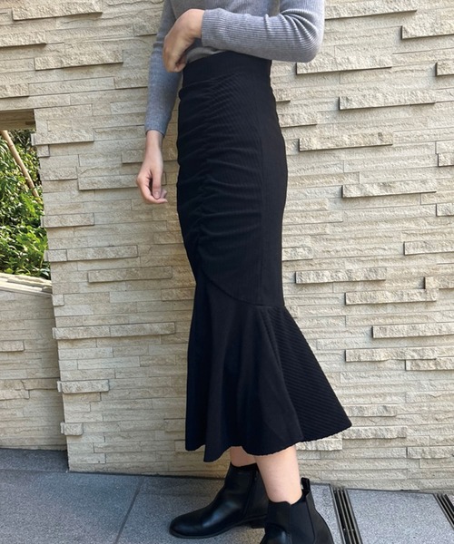 SPIGA（スピーガ）の「ギャザーマーメイドスカート（スカート・レディース・ブラック/ブラウン・SMALL/MEDIUM）」の10枚目の写真