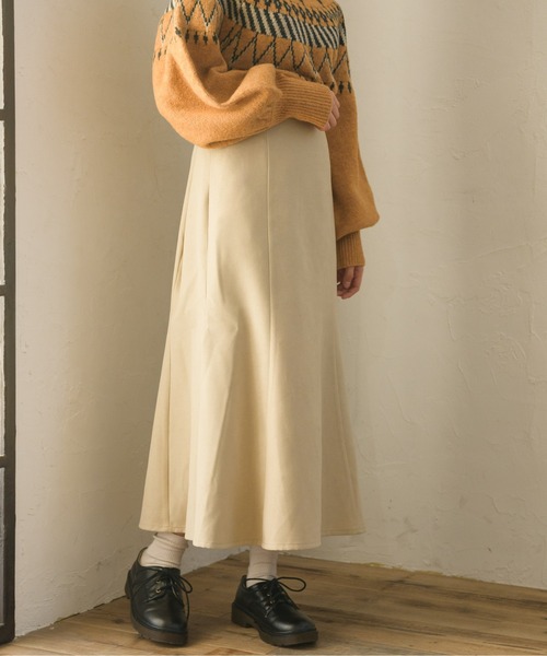 RETRO GIRL（レトロガール）の「裾切替マーメイドスカート（スカート・レディース・ライトベージュ/グリーン/ブラック/ダークブラウン・FREE）」の4枚目の写真