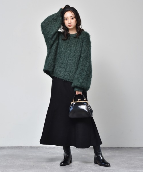 RETRO GIRL（レトロガール）の「裾切替マーメイドスカート（スカート・レディース・ライトベージュ/グリーン/ブラック/ダークブラウン・FREE）」の7枚目の写真