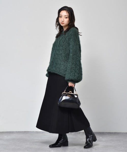 RETRO GIRL（レトロガール）の「裾切替マーメイドスカート（スカート・レディース・ライトベージュ/グリーン/ブラック/ダークブラウン・FREE）」の8枚目の写真