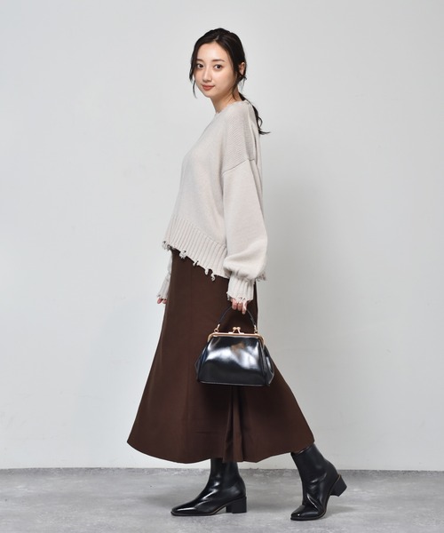 RETRO GIRL（レトロガール）の「裾切替マーメイドスカート（スカート・レディース・ライトベージュ/グリーン/ブラック/ダークブラウン・FREE）」の9枚目の写真