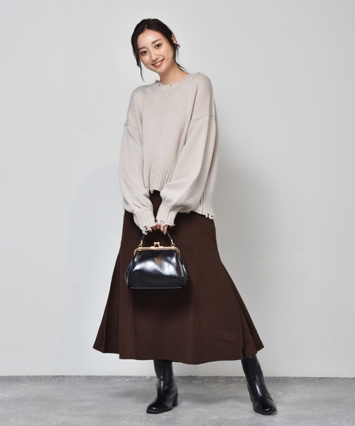 RETRO GIRL（レトロガール）の「裾切替マーメイドスカート（スカート・レディース・ライトベージュ/グリーン/ブラック/ダークブラウン・FREE）」の10枚目の写真