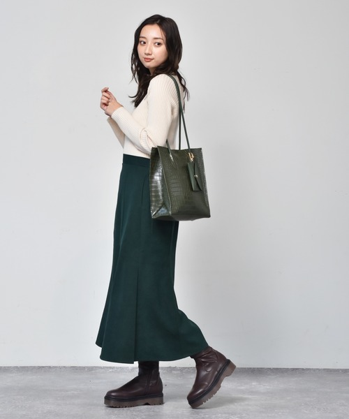 RETRO GIRL（レトロガール）の「裾切替マーメイドスカート（スカート・レディース・ライトベージュ/グリーン/ブラック/ダークブラウン・FREE）」の11枚目の写真