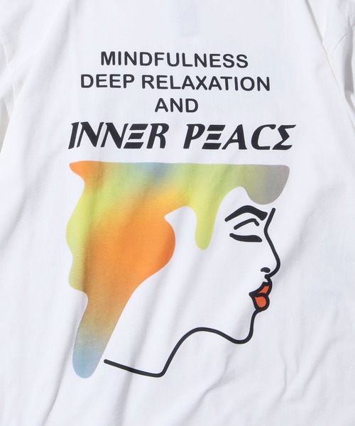 JUNGLES（ジャングルス）の「JUNGLES/ジャングルス MINDFULL LS TEE ロングスリーブＴシャツ プリント 袖ロゴ ストリート グラフィック（Tシャツ/カットソー・メンズ・ホワイト・L/XL）」の6枚目の写真