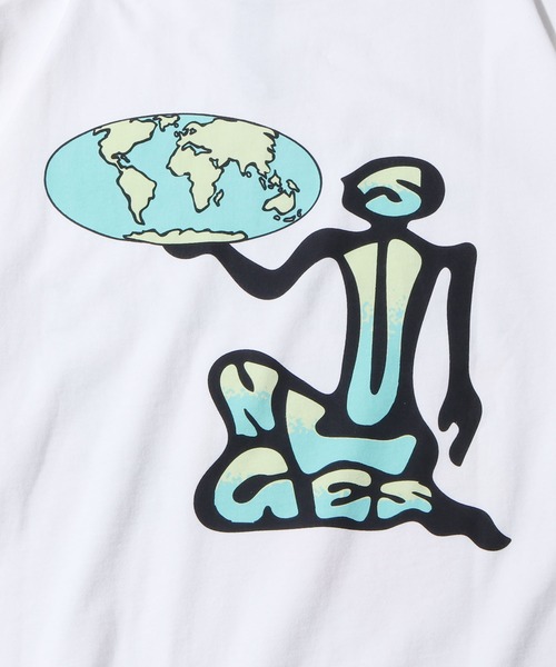 JUNGLES（ジャングルス）の「JUNGLES/ジャングルス MINDFULL LS TEE ロングスリーブＴシャツ プリント 袖ロゴ ストリート グラフィック（Tシャツ/カットソー・メンズ・ホワイト・L/XL）」の10枚目の写真