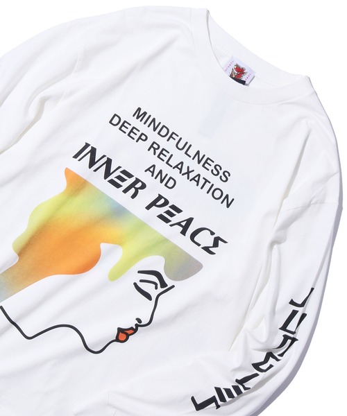 JUNGLES（ジャングルス）の「JUNGLES/ジャングルス MINDFULL LS TEE ロングスリーブＴシャツ プリント 袖ロゴ ストリート グラフィック（Tシャツ/カットソー・メンズ・ホワイト・L/XL）」の12枚目の写真