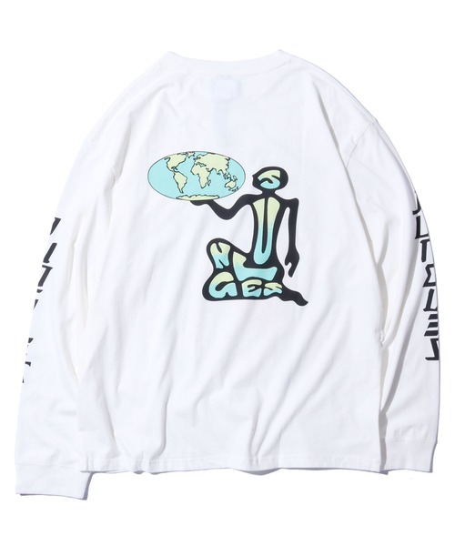 JUNGLES（ジャングルス）の「JUNGLES/ジャングルス MINDFULL LS TEE ロングスリーブＴシャツ プリント 袖ロゴ ストリート グラフィック（Tシャツ/カットソー・メンズ・ホワイト・L/XL）」の13枚目の写真