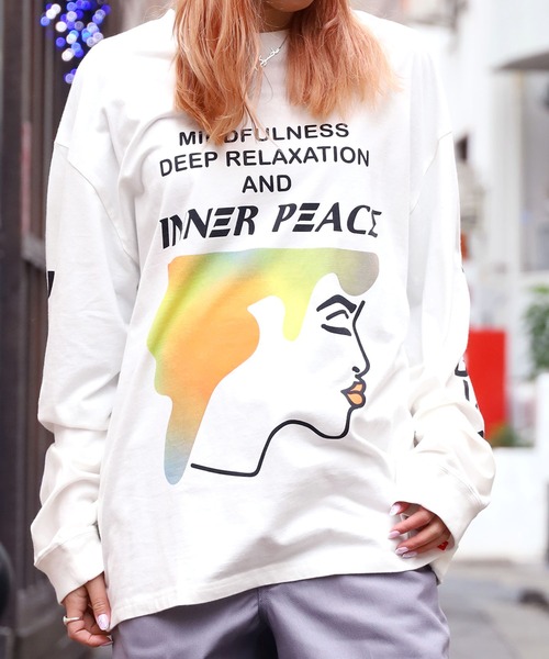 JUNGLES（ジャングルス）の「JUNGLES/ジャングルス MINDFULL LS TEE ロングスリーブＴシャツ プリント 袖ロゴ ストリート グラフィック（Tシャツ/カットソー・メンズ・ホワイト・L/XL）」の16枚目の写真