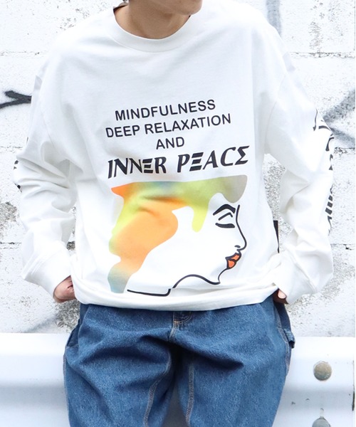 JUNGLES（ジャングルス）の「JUNGLES/ジャングルス MINDFULL LS TEE ロングスリーブＴシャツ プリント 袖ロゴ ストリート グラフィック（Tシャツ/カットソー・メンズ・ホワイト・L/XL）」の20枚目の写真