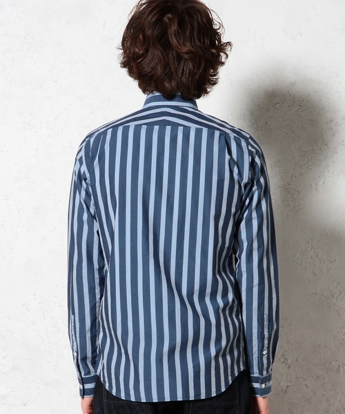 green label relaxing（グリーンレーベルリラクシング）の「□INDIGO BOLD/ST M/REG シャツ idg0◆（シャツ/ブラウス・メンズ・ライトブルー/ネイビー・XL/M/S/L）」の12枚目の写真