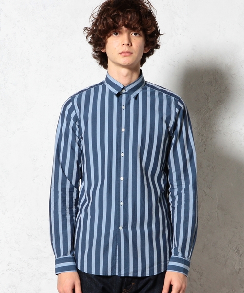 green label relaxing（グリーンレーベルリラクシング）の「□INDIGO BOLD/ST M/REG シャツ idg0◆（シャツ/ブラウス・メンズ・ライトブルー/ネイビー・XL/M/S/L）」の6枚目の写真