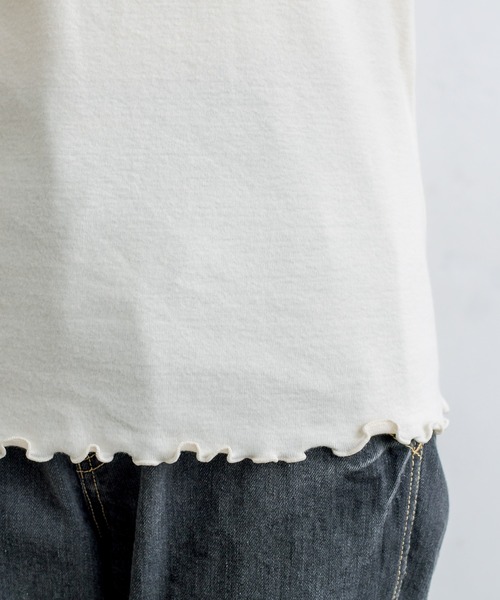 PUAL CE CIN（ピュアルセシン）の「襟編み立てリブ起毛ロングスリーブ（Tシャツ/カットソー・レディース・ブラック/ナチュラル・FREE）」の16枚目の写真