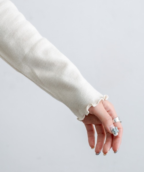 PUAL CE CIN（ピュアルセシン）の「襟編み立てリブ起毛ロングスリーブ（Tシャツ/カットソー・レディース・ブラック/ナチュラル・FREE）」の17枚目の写真