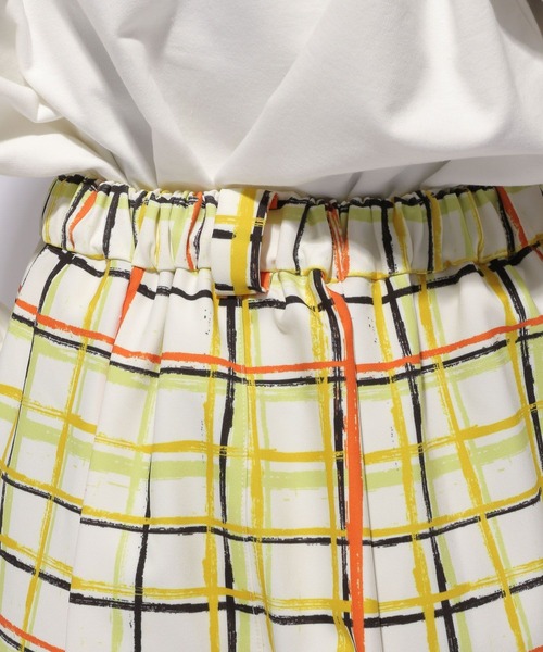 HARE（ハレ）の「POPチェックワイドパンツ(HARE)（スラックス・レディース・ホワイト/グリーン・FREE）」の11枚目の写真