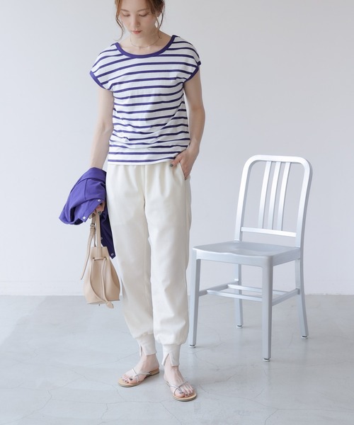 frames RAY CASSIN（フレームスレイカズン）の「WEB限定 スリット入りジョガーパンツ セットアップ着用可（スウェットパンツ・レディース・ピンク/イエロー×グリーン/ブラック/アイボリー/ベージュ/キャメル/チャコールグレー・FREE）」の13枚目の写真