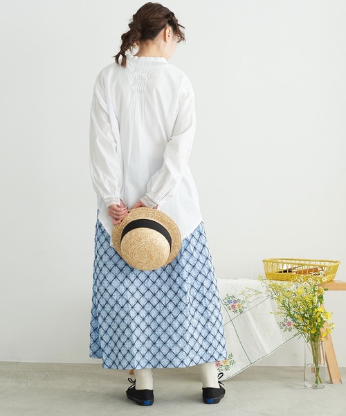 chambre de charme（シャンブルドゥシャーム）の「●cdc ポコポコお花刺繍 タックスカート（スカート・レディース・ブルー/ネイビー・FREE）」の20枚目の写真