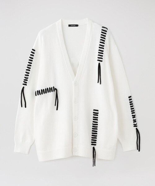 LOVELESS（ラブレス）の「【UNISEX】ポイントスレッド カーディガン（カーディガン/ボレロ・メンズ・オフホワイト/グレー系その他2/グリーン系その他2/ペールイエロー・M/L）」の2枚目の写真
