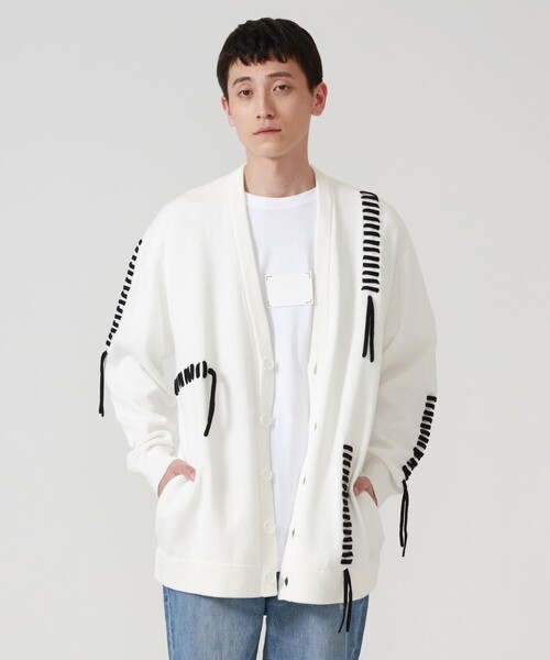 LOVELESS（ラブレス）の「【UNISEX】ポイントスレッド カーディガン（カーディガン/ボレロ・メンズ・オフホワイト/グレー系その他2/グリーン系その他2/ペールイエロー・M/L）」の8枚目の写真