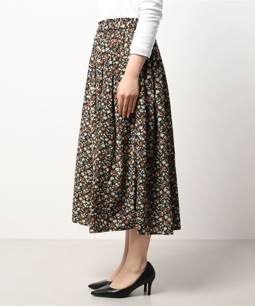 Te chichi（テチチ）の「花柄プリントギャザースカート（スカート・レディース・ブラック/グリーン・ﾌﾘ-）」の3枚目の写真