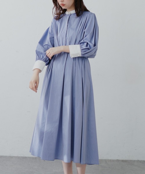 natural couture(ナチュラルクチュール)の「パール釦シャツワンピース(ワンピース・レディース・オフホワイト/ブルー/その他1/その他2/その他3・FREE)」の16枚目の写真