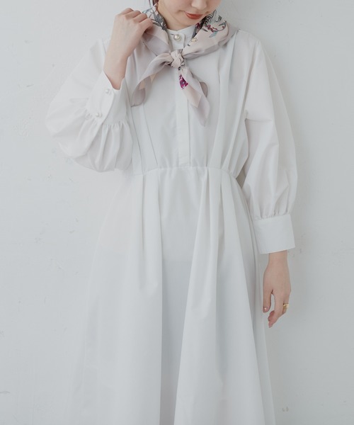 natural couture(ナチュラルクチュール)の「パール釦シャツワンピース(ワンピース・レディース・オフホワイト/ブルー/その他1/その他2/その他3・FREE)」の10枚目の写真