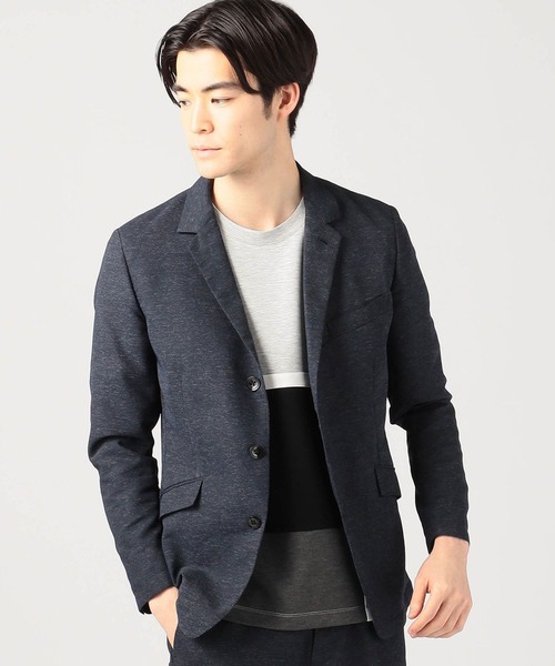 HIDEAWAYS NICOLE（ハイダウェイニコル）の「メッシュファブリック　デザインジャケット（テーラードジャケット・メンズ・ネイビー/トップグレー/ネイビー系1/グレー・MEDIUM/LARGE/X-LARGE）」の4枚目の写真