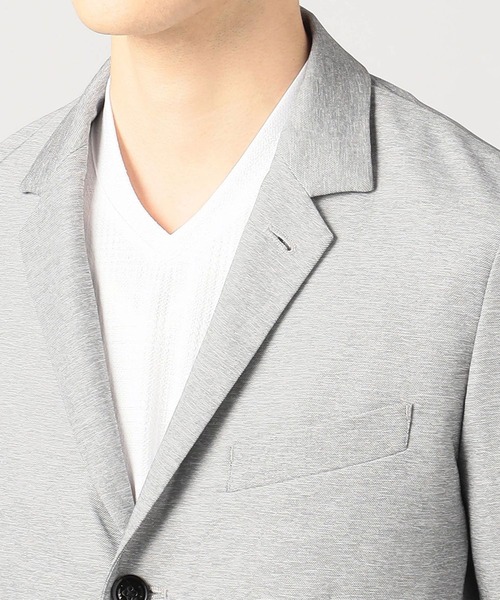 HIDEAWAYS NICOLE（ハイダウェイニコル）の「メッシュファブリック　デザインジャケット（テーラードジャケット・メンズ・ネイビー/トップグレー/ネイビー系1/グレー・MEDIUM/LARGE/X-LARGE）」の8枚目の写真