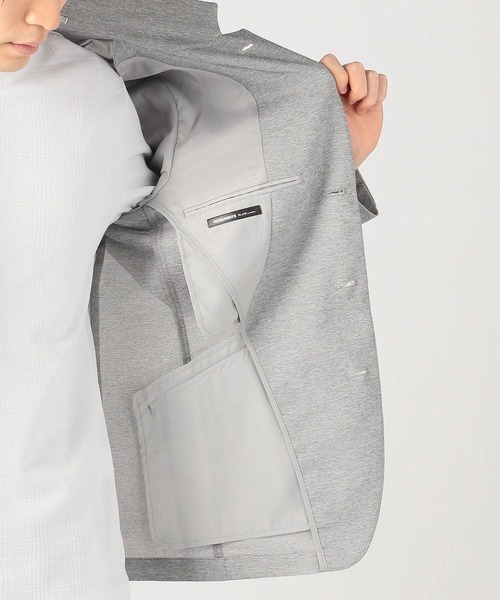 HIDEAWAYS NICOLE（ハイダウェイニコル）の「メッシュファブリック　デザインジャケット（テーラードジャケット・メンズ・ネイビー/トップグレー/ネイビー系1/グレー・MEDIUM/LARGE/X-LARGE）」の12枚目の写真