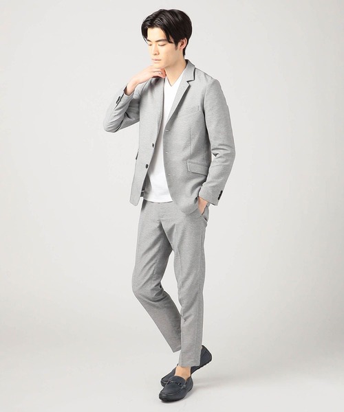 HIDEAWAYS NICOLE（ハイダウェイニコル）の「メッシュファブリック　デザインジャケット（テーラードジャケット・メンズ・ネイビー/トップグレー/ネイビー系1/グレー・MEDIUM/LARGE/X-LARGE）」の17枚目の写真